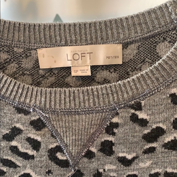 Grey Leopard Print Bodycon Sweater Dress, size SP - Picture 2 of 3